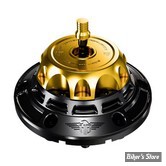 BOUCHON - TOURING 2024UP - OEM 61001120 - HEINZ BIKES - HeinzBikes Performance vented gas cap set - BASE : NOIR / BOUCHON : DORÉ - HB-PVGC-T24-BG