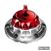 BOUCHON - TOURING 2024UP - OEM 61001120 - HEINZ BIKES - HeinzBikes Performance vented gas cap set - BASE : ARGENT / BOUCHON : ROUGE - HB-PVGC-T25-BR