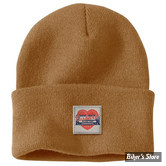 BONNET - CARHARTT - HEART PATCH BEANIE - MARRON