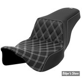 - SELLE SADDLEMEN - EXTENDED REACH STEP-UP SEAT - TOURING 08UP - AVANT LS - NOIR / COUTURES : BLANCHES - 808-07E-17206