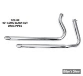 - ECHAPPEMENT - EARLY SHOVEL 66/69 - DRAG PIPES (40") - PAUGHCO - CHROME - 723-40