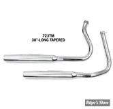 - ECHAPPEMENT - EARLY SHOVEL 66/69 - TAPERED EXHAUST (38") - PAUGHCO - CHROME - 723TM