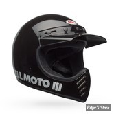 - CASQUE INTEGRAL - BELL - Moto-3 Retro Dirt Bike Helmet - COULEUR : NOIR BRILLANT 