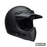 - CASQUE INTEGRAL - BELL - Moto-3 Retro Dirt Bike Helmet - COULEUR : NOIR MAT - TAILLE : L