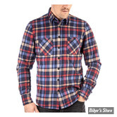 CHEMISE MANCHES LONGUES - ROKKER - LAKEWOOD - BLEU/ROUGE - TAILLE 2XL
