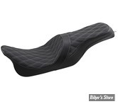 SELLE DRAG SPECIALTIES - PREDATOR 2UP - FORWARD-POSITIONING - TOURING 08UP - SOLAR REFLECTIVE - DOUBLE DIAMOND NOIR - COUTURES : ARGENT - 0801-1266