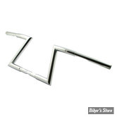 GUIDON Z-BAR STYLE - GUIDON FEHLING - Z-BAR HOLLISTER 30MM - CHROME - AVEC EMPREINTES ET 3 PERCAGES