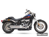 - ECHAPPEMENT - FREEDOM PERFORMANCE - SOFTAIL M8 -  INDEPENDENCE STAGGERED DUALS SLASH  - CHROME / EMBOUTS  : NOIR SCUPLTE  - HD00742
