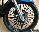 19 X 2.15 - ROUE AVANT 50 RAYONS - FAT DADDY - TOURING 85/99 - Right Wright Wheels Fat Daddy -  MOYEU : NOIR / JANTE : NOIR / RAYONS : NOIR