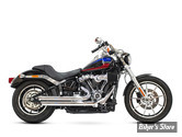 - ECHAPPEMENT - FREEDOM PERFORMANCE - SOFTAIL M8 -  INDEPENDENCE STAGGERED DUALS - CHROME / EMBOUTS  : NOIR SCUPLTE  - HD00747