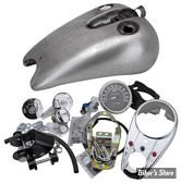RESERVOIR D'ESSENCE - 3.4 GALLONS / 12.90LITRES - SPORTSTER 82/94 - OEM 00000-00 - RALLONGÉ + 2" - AVEC CONSOLE ET ACCESSOIRES - BOUCHONS AVIATION
