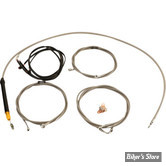 + 18" / + 20" - KIT CABLES ET DURITE DE FREIN DE GUIDON RALLONGES - TOURING FLHX/FLHXSE/FLTRXSE 23UP - LA CHOPPERS - INOX - BRANCHEMENT RAPIDE - LA-8059KT3-19