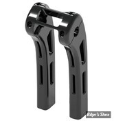 POUR GUIDON DE Ø 25,40 MM - MAGNUM STERLING CHROMITE - SOFTAIL M8 18UP - Ghost Risers - HAUTEUR : 25.40 CM /10" - SOFTAIL CLAMP - ANODISE NOIR - 4R-0110