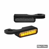 1 - CLIGNOS HEINZ BIKES - STRIPES BELOW BAR TURN SIGNAL - TOURING CVO 02/22 EMB. HYDRAULIQUE - 1 FONCTION - CORPS NOIR / CABOCHON FUME - HBTS-CVO02