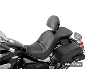 SELLE SADDLEMEN - EXPLORER - SADDLEGEL - SUZUKI C50 BOULEVARD / VL 800 INTRUDER 05/14 - AVEC DOSSERET CONDUCTEUR - SADDLEHYDE - NOIR / LISSE