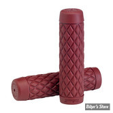 POIGNEES CAOUTCHOUC - BILTWELL - TORKER - POUR GUIDON DE 7/8" / 22MM - OXBLOOD