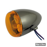 ECLATE K - PIECE N° 07 - CLIGNOTANT CHRIS PRODUCT - AMPOULE DOUBLE FILAMENT - CORPS : NOIR NICKLE / CABOCHON : ORANGE - 8501A-BN