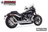 - ECHAPPEMENT - FREEDOM PERFORMANCE - SOFTAIL M8 - UPSWEPTS - CHROME / EMBOUTS DROIT NOIR SCULPTE - 