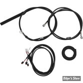 + 12" / +14" - KIT CABLES ET DURITE DE FREIN DE GUIDON RALLONGES - TOURING FLHT/FLHR 21/23 ABS - LA CHOPPERS - PLUG AND PLAY / PARTIEL - NOIR - LA-8056KT3-13B