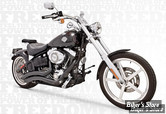 - ECHAPPEMENT - FREEDOM PERFORMANCE - SHARP CURVE RADIUS - 2 EN 2 - SOFTAIL FXCW/C 08/11 / FXSB 13/17 - NOIR - AVEC CHICANES SILENCIEUSES