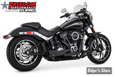 - ECHAPPEMENT - FREEDOM PERFORMANCE - SOFTAIL M8 - SHORTY 2 EN 1 - AMERICAN OUTLAW - NOIR  / EMBOUTS NOIR - 