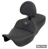- SELLE SADDLEMEN - ROADSOFA™ DS SEAT - TOURING 08UP - AVEC DOSSIER - NOIR / COUTURES : GRISES - 808-07B-208B2