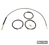 + 18" / + 20" - KIT CABLES ET DURITE DE FREIN DE GUIDON RALLONGES - TOURING FLHX/FLHXSE/FLTRXSE 23UP - LA CHOPPERS - INOX / NOIR - KIT STANDARD - LA-8059KT-19B