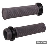 POIGNEES - INDIAN TBW 2018UP - ODI - Lock-On Ruffian Street Grips for Indian - 1" - GRIS / NOIR - V30ITWH-B