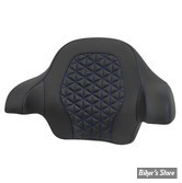 DOSSIER DE TOUR PACK - KING - TOURING 14UP - SADDLEMEN - Roadsofa™ Tri Gripper Tour Pack Backrest Pad - NOIR  / COUTURES : BLEU - 814-07-21101