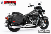 - ECHAPPEMENT - FREEDOM PERFORMANCE - SOFTAIL M8 - TRUE-DUAL RACING FULL SYSTEM  - CHROME / EMBOUTS NOIR SCULPTE - HD00784