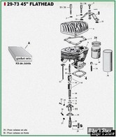  ECLATE G - PIECE N° 00 - ECLATE PIECES CYLINDRES ET CULASSE - FLATHEAD 29-73