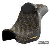 -  SELLE SADDLEMAN - DYNA 06/17 - SEAT PRO SERIE SDC GRIPPER - AVEC DOSSIER PILOTE - DOUBLE DIAMOND - NOIR  / COUTURES OR - SC80604GOLRT