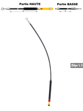 CABLE D'EMBRAYAGE MILWAUKEE EIGHT - SOFTAIL 18UP / TOURING 21UP - LONGUEUR : 69.70 CM - OEM 37200377 - NOIR - ZODIAC