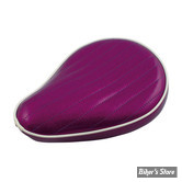 SELLE SOLO UNIVERSELLE - LARGEUR 230MM - LE PERA - SOLO - METALFLAKE - PLUM PURPLE PLEATED - BIAIS BLANC