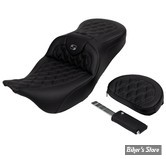 - SELLE SADDLEMEN - ROADSOFA™ LS SEAT - TOURING 08UP - NOIR / COUTURES : GRISES - AVEC DOSSIER - 808-07B-182B2