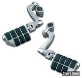 KYN - REPOSES PIEDS - KURYAKYN - LONGHORN OFFSET HIGHWAY PEGS - AVEC REPOSES PIEDS : DUALLY ISO - POUR TUBES DE 1" (25.40MM) DE DIAMÈTRE - CHROME - 7980