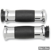 POIGNEES AVON -  Air Gel handlebar grip set - NOIR / CORPS : CHROME - 956027 / GEL-70-CH