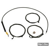 + 15" / + 17" - KIT CABLES ET DURITE DE FREIN DE GUIDON RALLONGES - TOURING FLHX/FLHXSE/FLTRXSE 23UP - LA CHOPPERS - INOX / MIDNIGHT - KIT STANDARD - LA-8059KT-16M