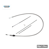 CABLE D'EMBRAYAGE MILWAUKEE EIGHT - SOFTAIL 18UP / TOURING 21UP - LONGUEUR :112.00 CM - OEM 00000000 - DRAG SPECIALTIES - INOX