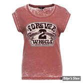 TEE-SHIRT - QUEEN KEROSIN - FOREVER 2 WHEELS - ORANGE - TAILLE M