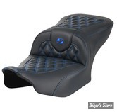 - SELLE SADDLEMEN - ROADSOFA CF STYLE LS Lattice Stitch - TOURING 2023UP - NOIR CARBON FIBER / COUTURES : BLEU - 823-07-20601
