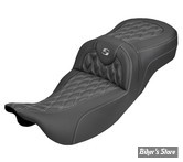 SELLE DUO SADDLEMEN - ROADSOFA LATICE STICH - Extended Reach - CARBON FIBER - TOURING 08/25 - NOIR/COUTURES ARGENT - 808-07B-20705