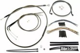 + 12" / +14" - KIT CABLES ET DURITE DE FREIN DE GUIDON RALLONGES - SOFTAIL FLS / FLST 16/17 ABS  - MAGNUM DESIGNER SERIE - BLACK PEARL - 487791
