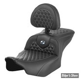 - SELLE SADDLEMEN - ROADSOFA™ HC - TOURING 2023UP - NOIR / COUTURES : ARGENT - AVEC DOSSIER - 823-07-189B5