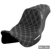 - SELLE SADDLEMEN - PRO SERIES SDC PERFORMANCE GRIPPER SEAT - TOURING 08UP - NOIR / COUTURES : BLANCHES - SC80807WHI
