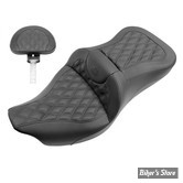 - SELLE SADDLEMEN - ROADSOFA LS Full Lattice Stitch - TOURING TRI-GLIDE 09UP - NOIR / COUTURES : NOIR - AVEC DOSSIER - 808-07B-182TBR
