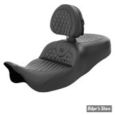 - SELLE SADDLEMEN - ROADSOFA™ HC Honeycomb SEAT - TOURING 08UP - NOIR / COUTURES : NOIR - AVEC DOSSIER - 808-07B-189BR