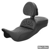 - SELLE SADDLEMEN - ROADSOFA™ HC - EXTENTED REACH SEAT - TOURING 08UP - NOIR / COUTURES : NOIR - AVEC DOSSIER - 808-07B-190BR