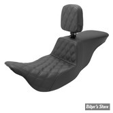 - SELLE SADDLEMEN - STEP-UP™ LS DRIVER LS SEAT - TOURING 08UP - NOIR / COUTURES : NOIR - AVEC DOSSIER - 808-07B-192BR