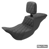 - SELLE SADDLEMEN - STEP-UP™ LS  FRONT & REAR LS SEAT - TOURING 08UP - NOIR / COUTURES : NOIR - AVEC DOSSIER - 808-07B-195BR